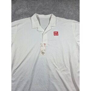 Uniqlo RF Dry-Ex Polo Shirt XXL White Mens Roger Federer Tennis Logo 341-417794